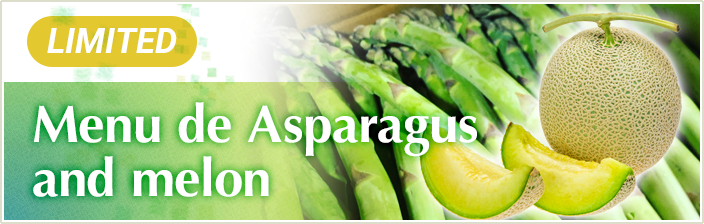 Menu de Asparagus and melon