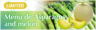 Menu de Asparagus and melon